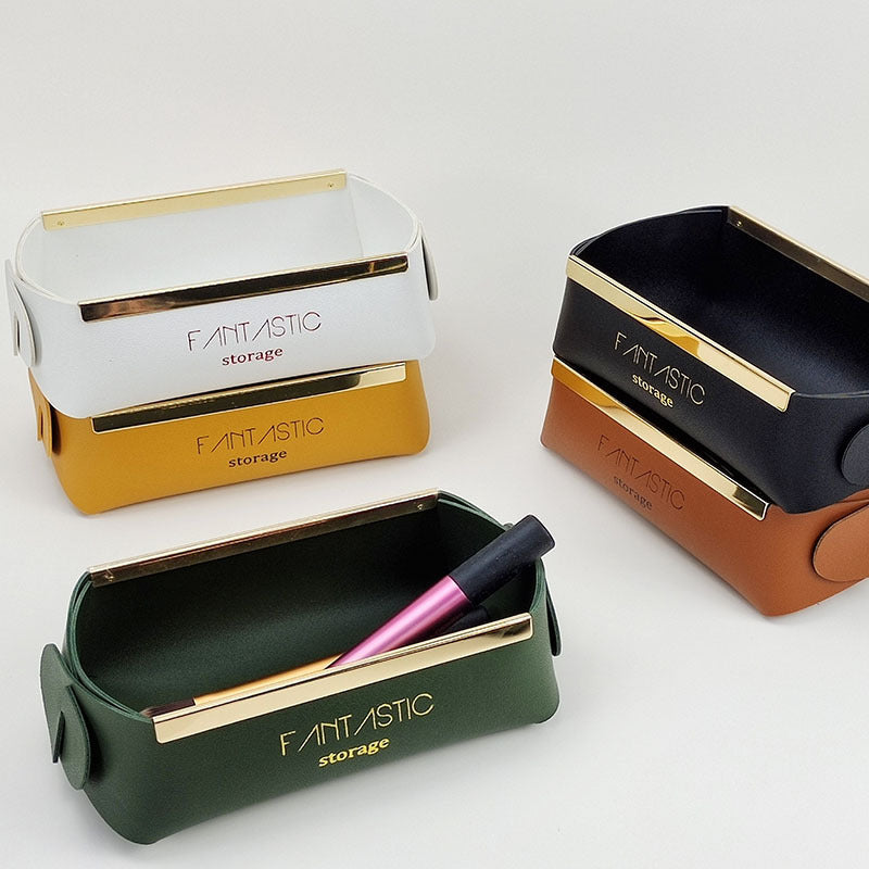 Leather Jewelry Cosmetic Storage Box For Daily Necessities